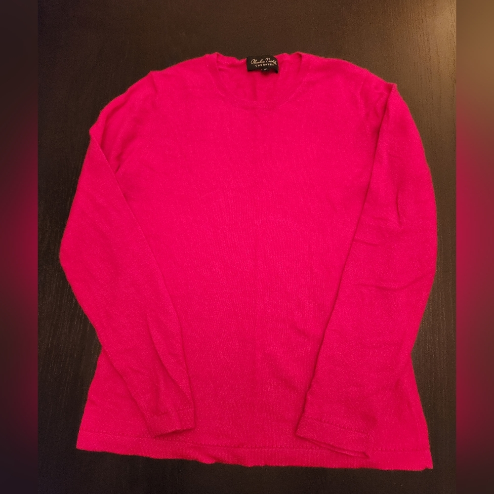 Claudia Nichole Pink Cashmere Pullover Crew Neck Sweater Jumper Medium